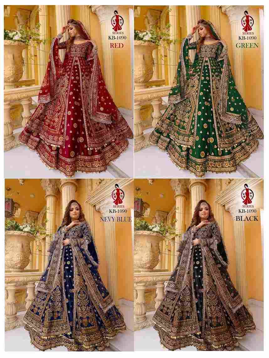 KB-1090 Colours By Fashid Wholesale 1090-A To 1090-D Series Beautiful Anarkali Suits Colorful Stylish Fancy Casual Wear & Ethnic Wear Velvet Embroidered Dresses At Wholesale Price