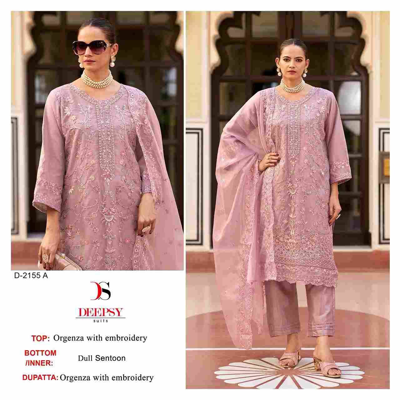 Deepsy Hit Design 2155 Colours By Deepsy Suits 2155-A To 2155-D Series Beautiful Pakistani Suits Colorful Stylish Fancy Casual Wear & Ethnic Wear Organza Embroidered Dresses At Wholesale Price