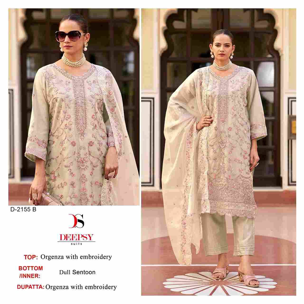 Deepsy Hit Design 2155 Colours By Deepsy Suits 2155-A To 2155-D Series Beautiful Pakistani Suits Colorful Stylish Fancy Casual Wear & Ethnic Wear Organza Embroidered Dresses At Wholesale Price