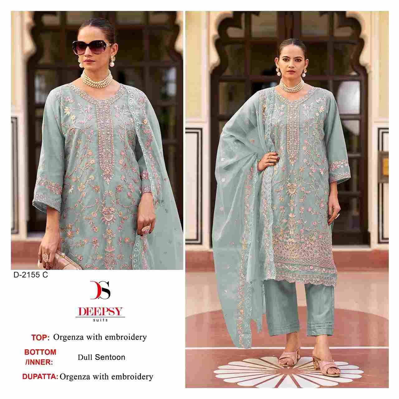 Deepsy Hit Design 2155 Colours By Deepsy Suits 2155-A To 2155-D Series Beautiful Pakistani Suits Colorful Stylish Fancy Casual Wear & Ethnic Wear Organza Embroidered Dresses At Wholesale Price