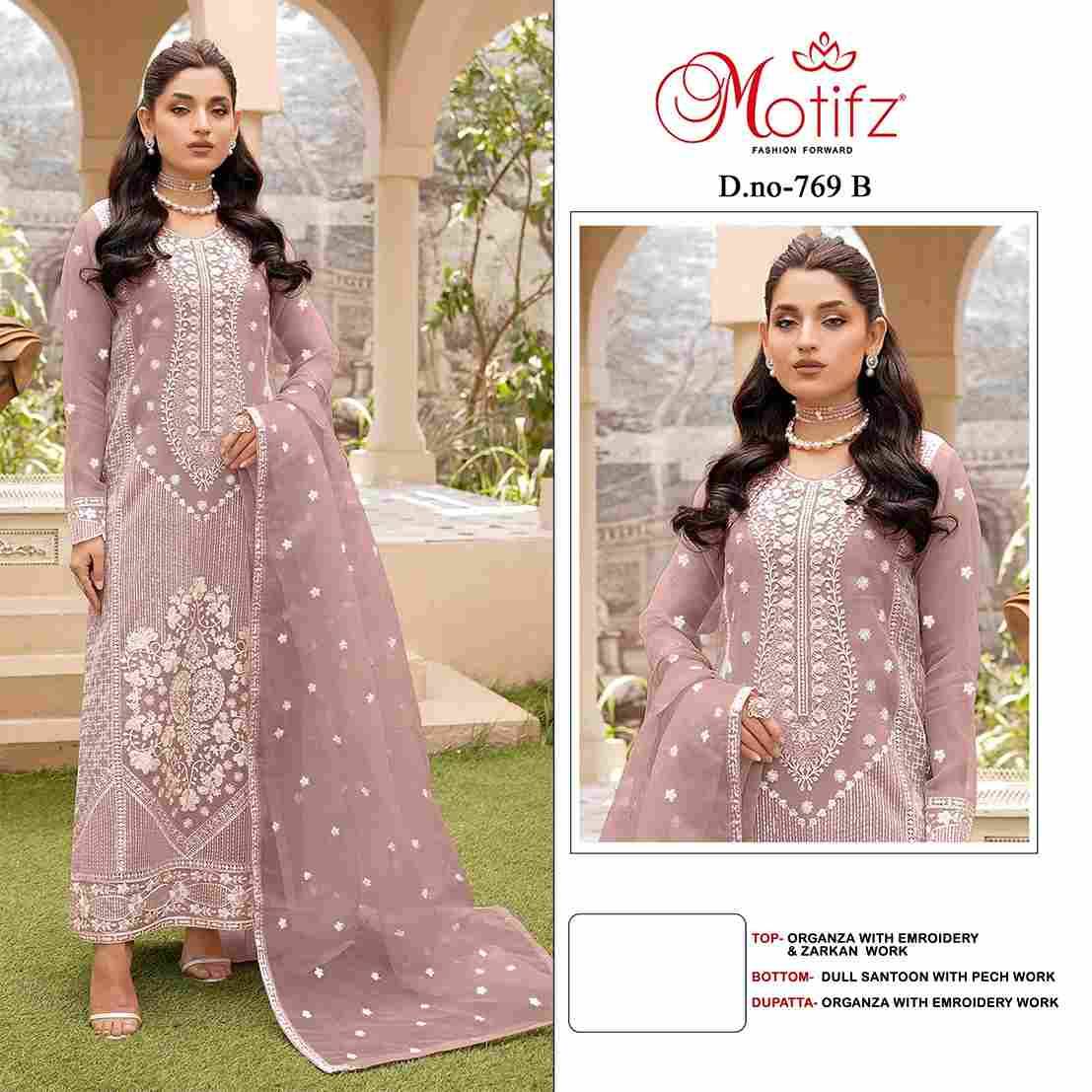 Motifz Hit Design 769 Colours By Motifz Beautiful Pakistani Suits Colorful Stylish Fancy Casual Wear & Ethnic Wear Organza Dresses At Wholesale Price