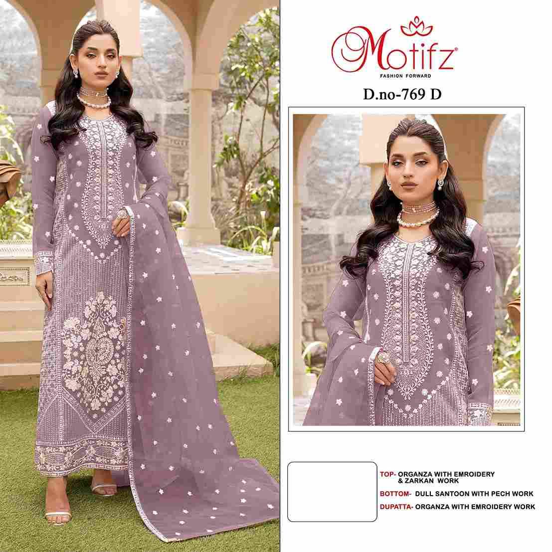 Motifz Hit Design 769 Colours By Motifz Beautiful Pakistani Suits Colorful Stylish Fancy Casual Wear & Ethnic Wear Organza Dresses At Wholesale Price