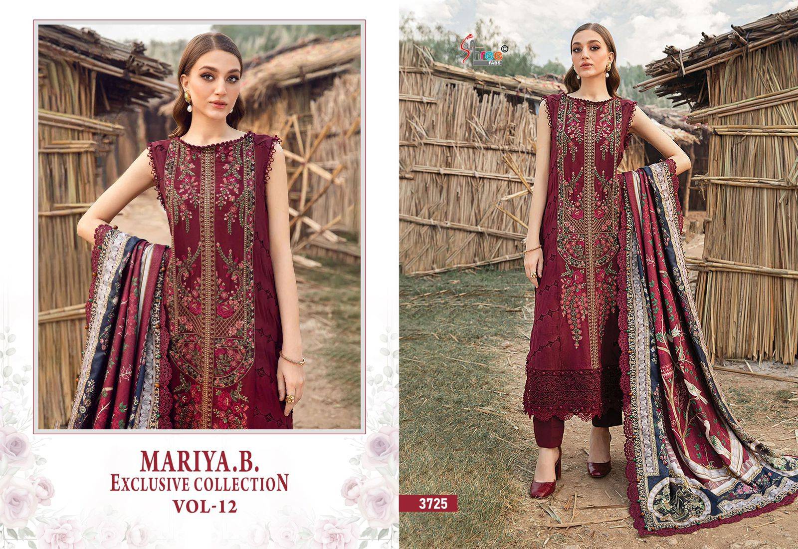 Mariya.B. Exclusive Collection Vol-12 By Shree Fabs 3725 To 3730 Series Beautiful Pakistani Suits Colorful Stylish Fancy Casual Wear & Ethnic Wear Pure Rayon With Embroidered Dresses At Wholesale Price