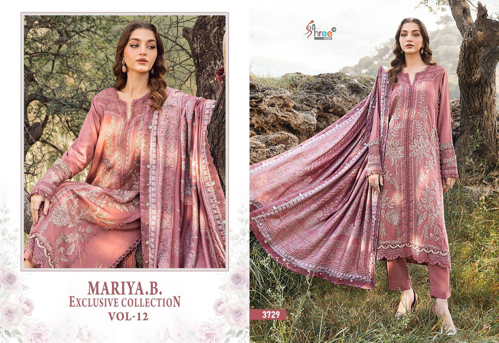 Mariya.B. Exclusive Collection Vol-12 By Shree Fabs 3725 To 3730 Series Beautiful Pakistani Suits Colorful Stylish Fancy Casual Wear & Ethnic Wear Pure Rayon With Embroidered Dresses At Wholesale Price