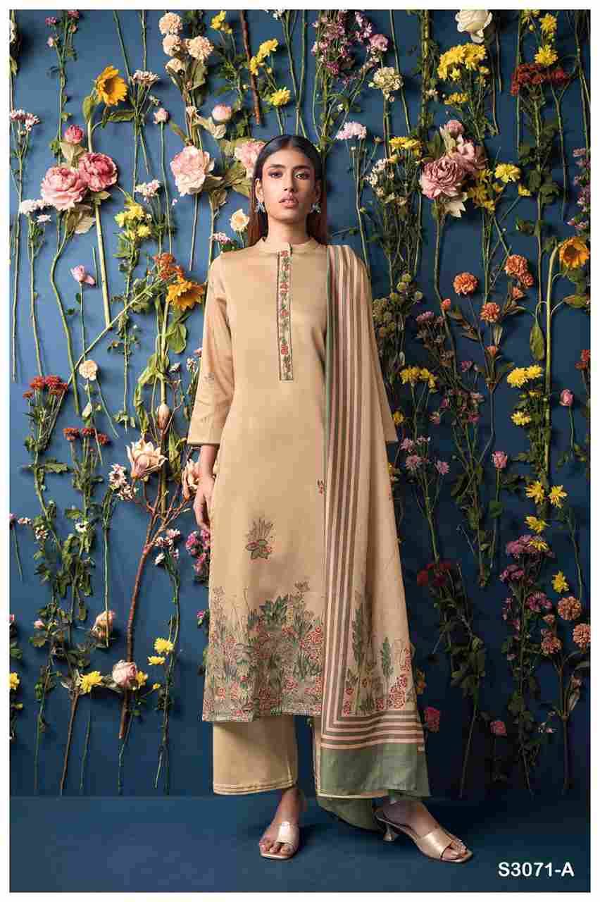 Hamsika-3071 By Ganga Fashion 3071-A To 3071-D Series Beautiful Festive Suits Colorful Stylish Fancy Casual Wear & Ethnic Wear Cotton Satin Dresses At Wholesale Price