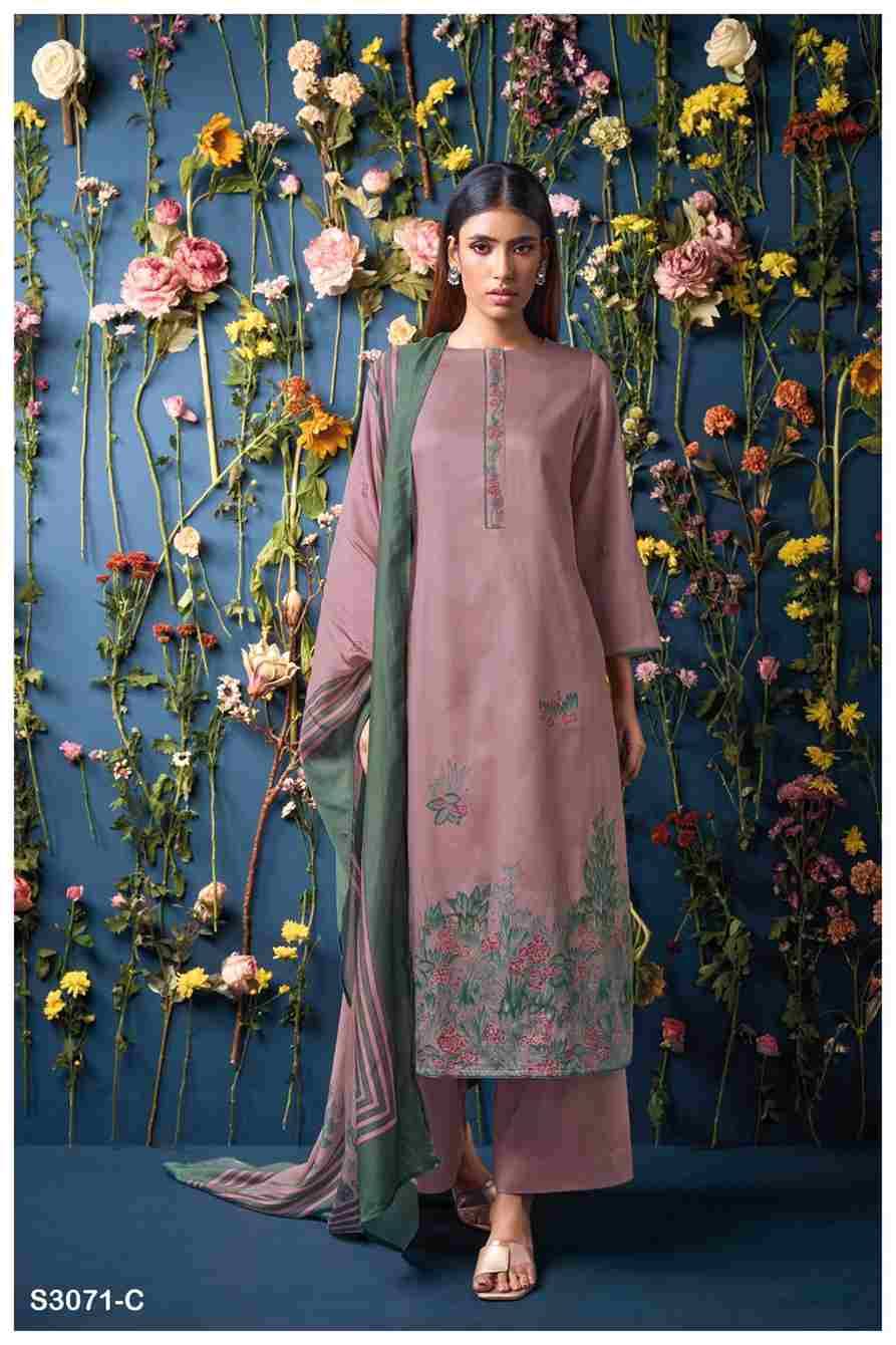 Hamsika-3071 By Ganga Fashion 3071-A To 3071-D Series Beautiful Festive Suits Colorful Stylish Fancy Casual Wear & Ethnic Wear Cotton Satin Dresses At Wholesale Price