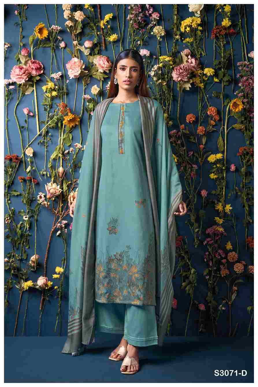 Hamsika-3071 By Ganga Fashion 3071-A To 3071-D Series Beautiful Festive Suits Colorful Stylish Fancy Casual Wear & Ethnic Wear Cotton Satin Dresses At Wholesale Price