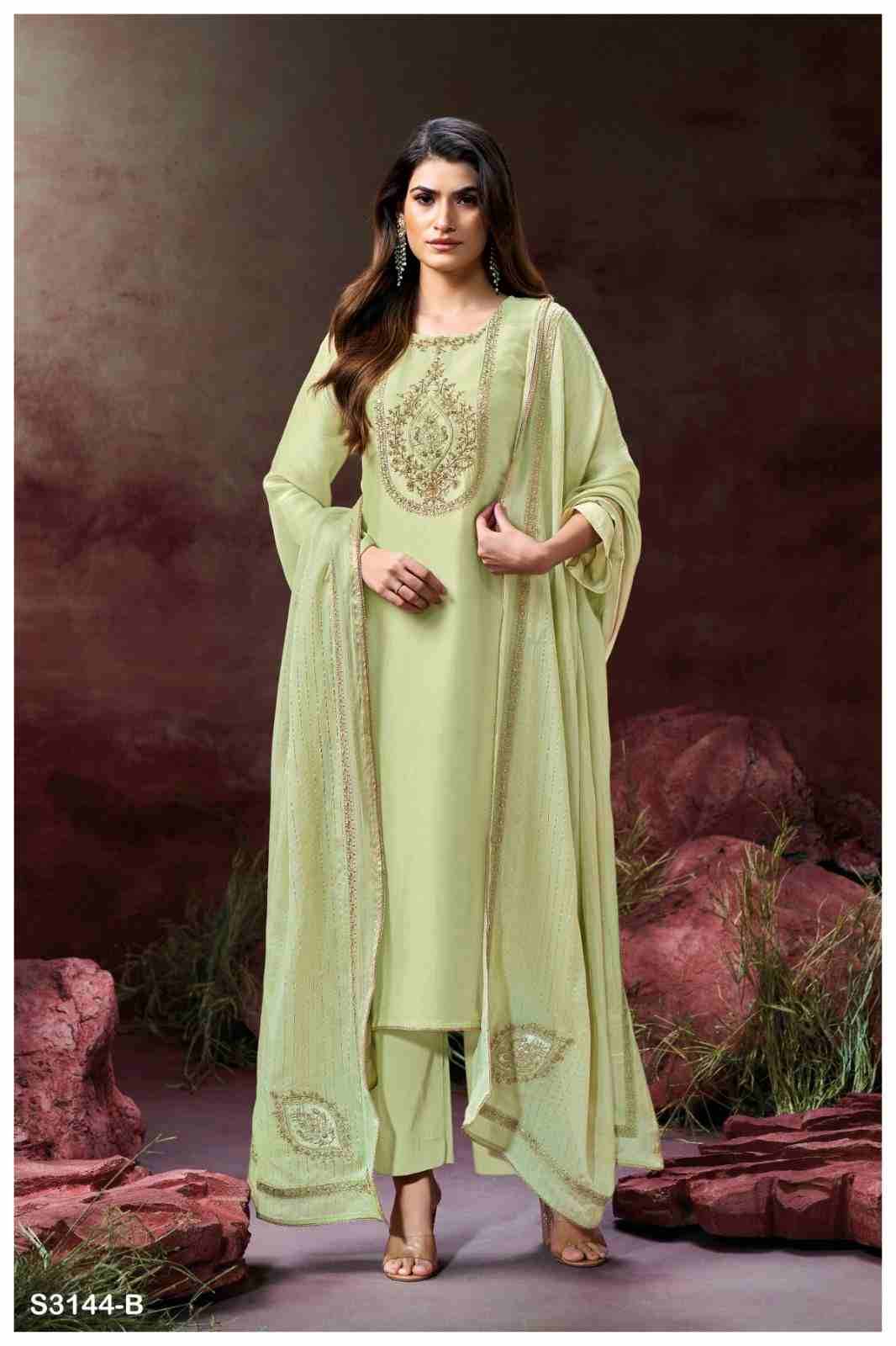 Dyuti-3144 By Ganga Fashion 3144-A To 3144-B Series Beautiful Festive Suits Colorful Stylish Fancy Casual Wear & Ethnic Wear Pure Bemberg Silk Dresses At Wholesale Price
