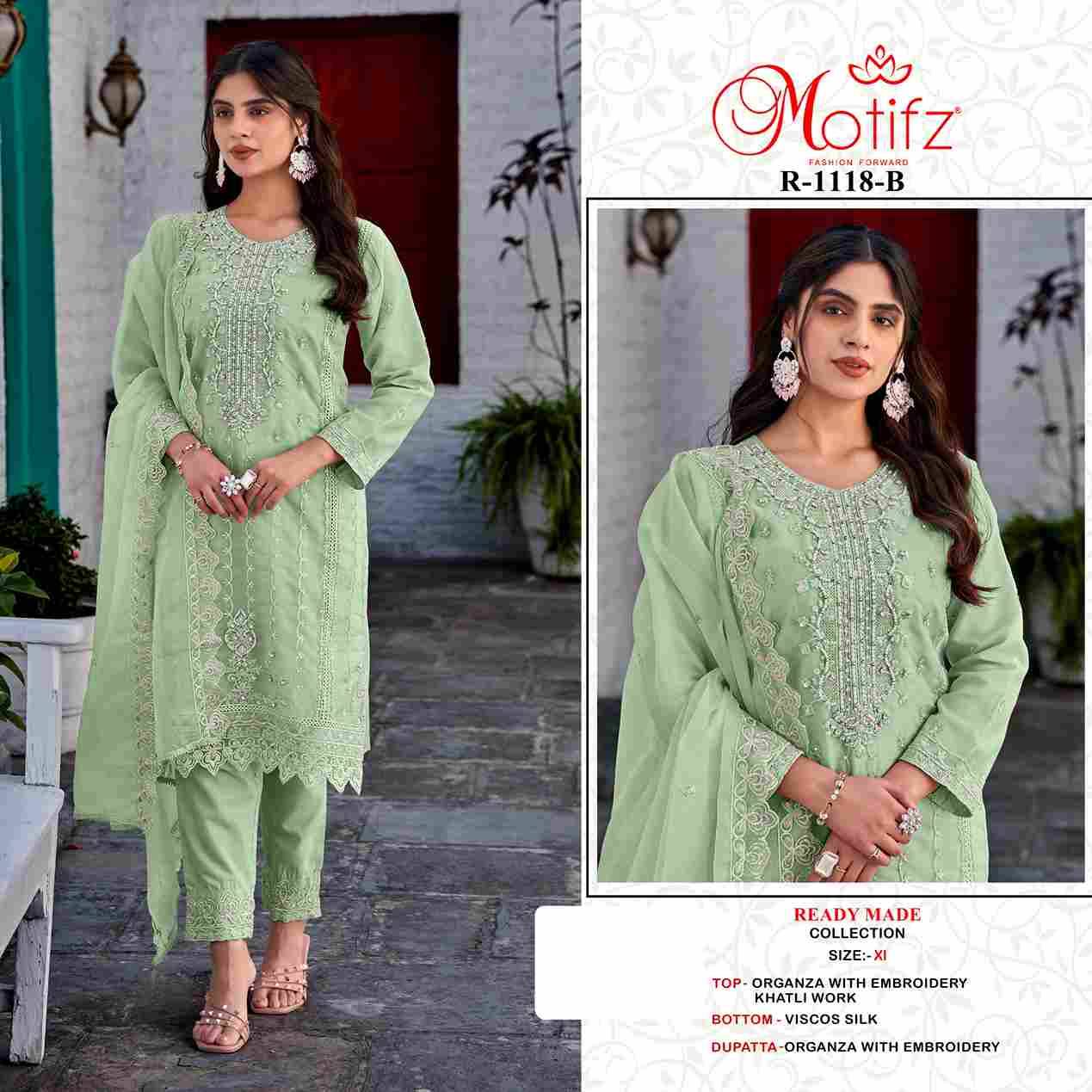 Motifz Hit Design 1118 Colours By Motifz 1118-A To 1118-D Series Beautiful Pakistani Suits Colorful Stylish Fancy Casual Wear & Ethnic Wear Organza Dresses At Wholesale Price