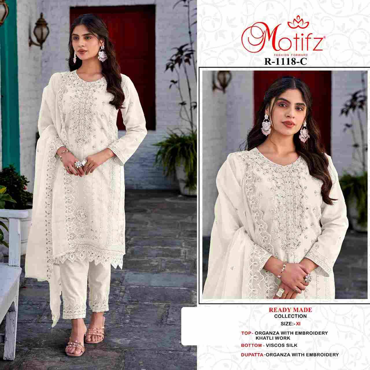 Motifz Hit Design 1118 Colours By Motifz 1118-A To 1118-D Series Beautiful Pakistani Suits Colorful Stylish Fancy Casual Wear & Ethnic Wear Organza Dresses At Wholesale Price