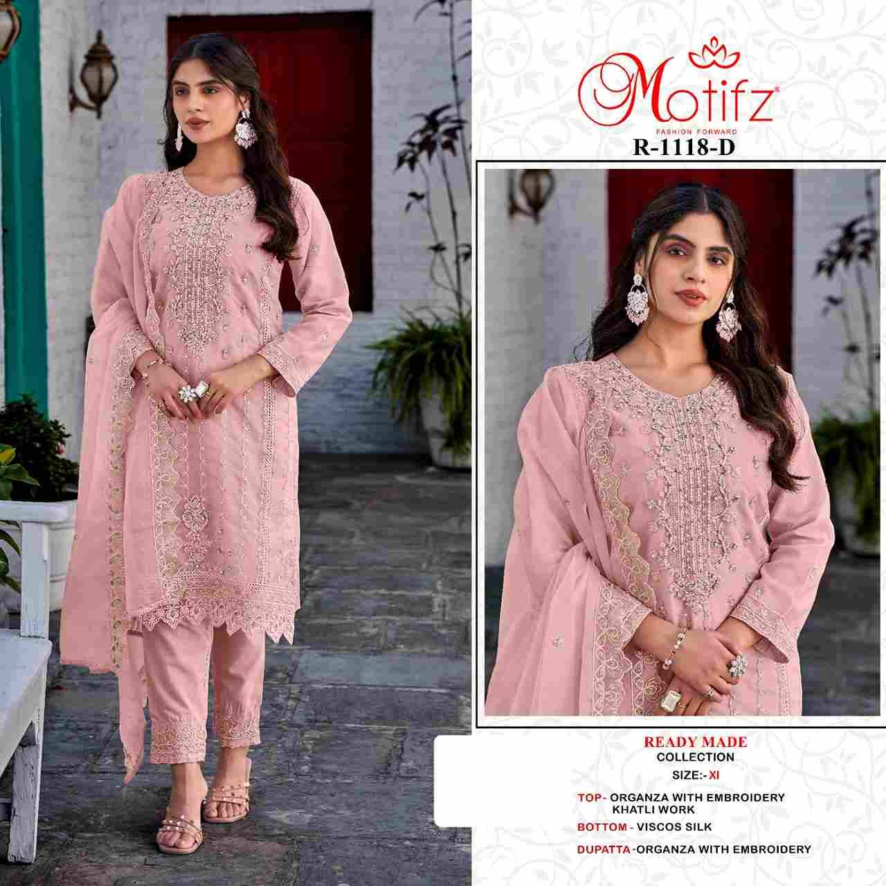 Motifz Hit Design 1118 Colours By Motifz 1118-A To 1118-D Series Beautiful Pakistani Suits Colorful Stylish Fancy Casual Wear & Ethnic Wear Organza Dresses At Wholesale Price