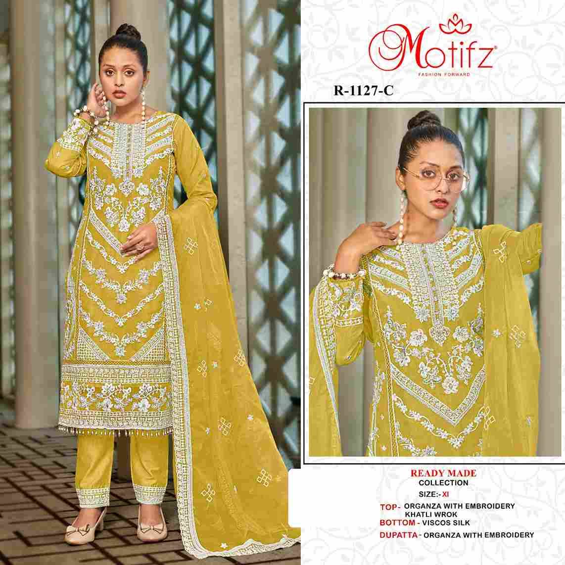 Motifz Hit Design 1127 Colours By Motifz 1127-A To 1127-D Series Beautiful Pakistani Suits Colorful Stylish Fancy Casual Wear & Ethnic Wear Organza Dresses At Wholesale Price