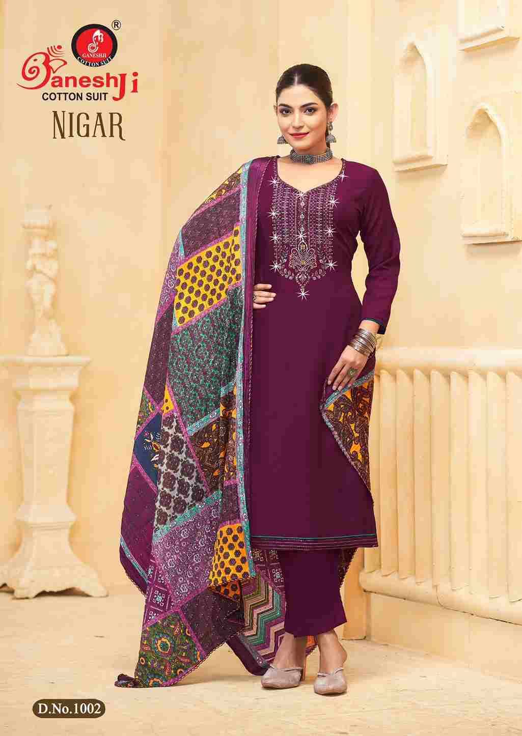 Nigar By Ganeshji 1001 To 1008 Series Beautiful Festive Suits Stylish Fancy Colorful Party Wear & Occasional Wear Pure Rayon Slub Dresses At Wholesale Price