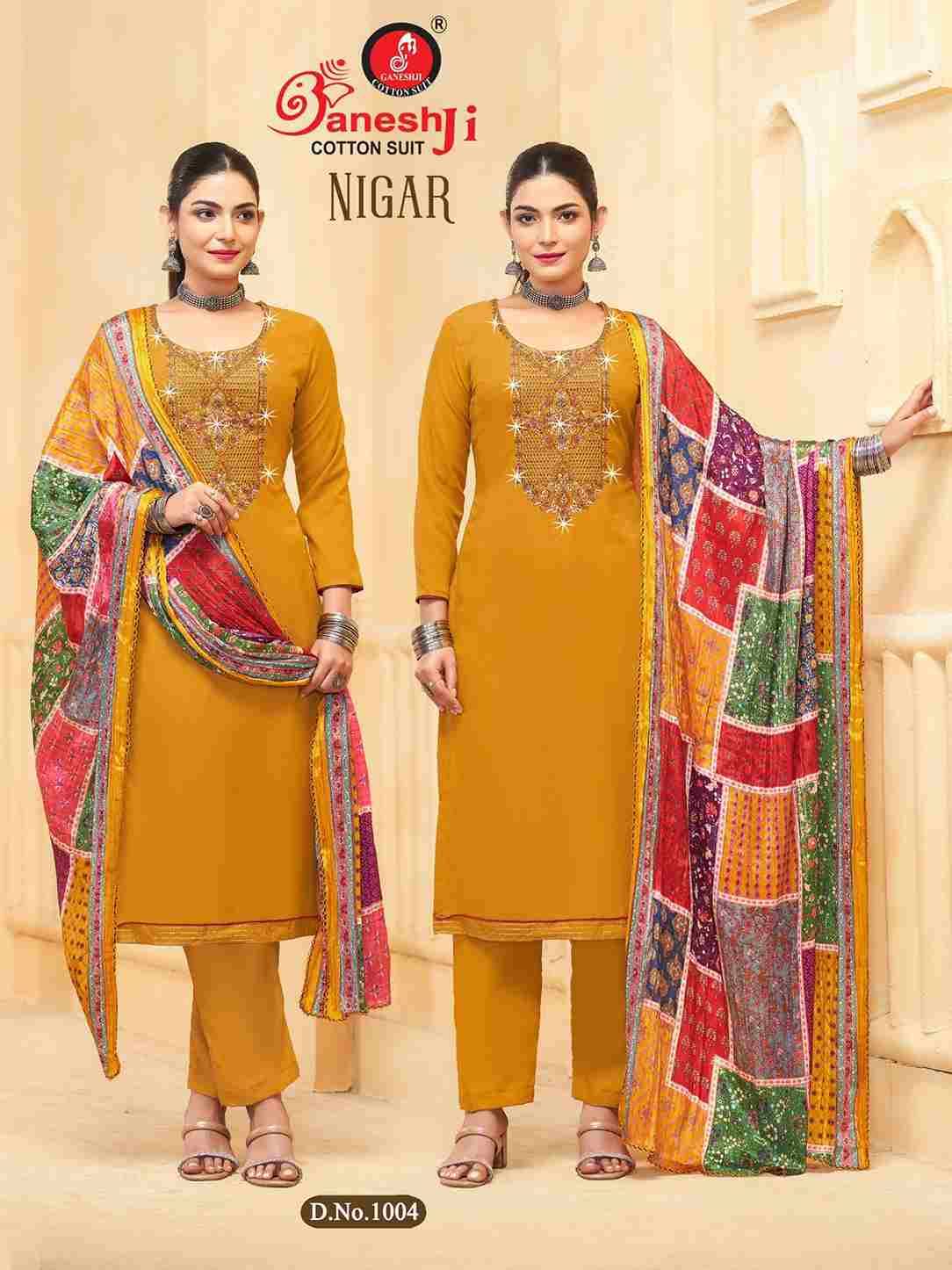 Nigar By Ganeshji 1001 To 1008 Series Beautiful Festive Suits Stylish Fancy Colorful Party Wear & Occasional Wear Pure Rayon Slub Dresses At Wholesale Price