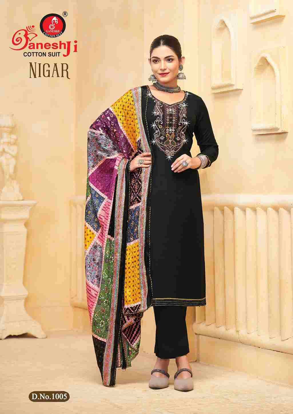 Nigar By Ganeshji 1001 To 1008 Series Beautiful Festive Suits Stylish Fancy Colorful Party Wear & Occasional Wear Pure Rayon Slub Dresses At Wholesale Price