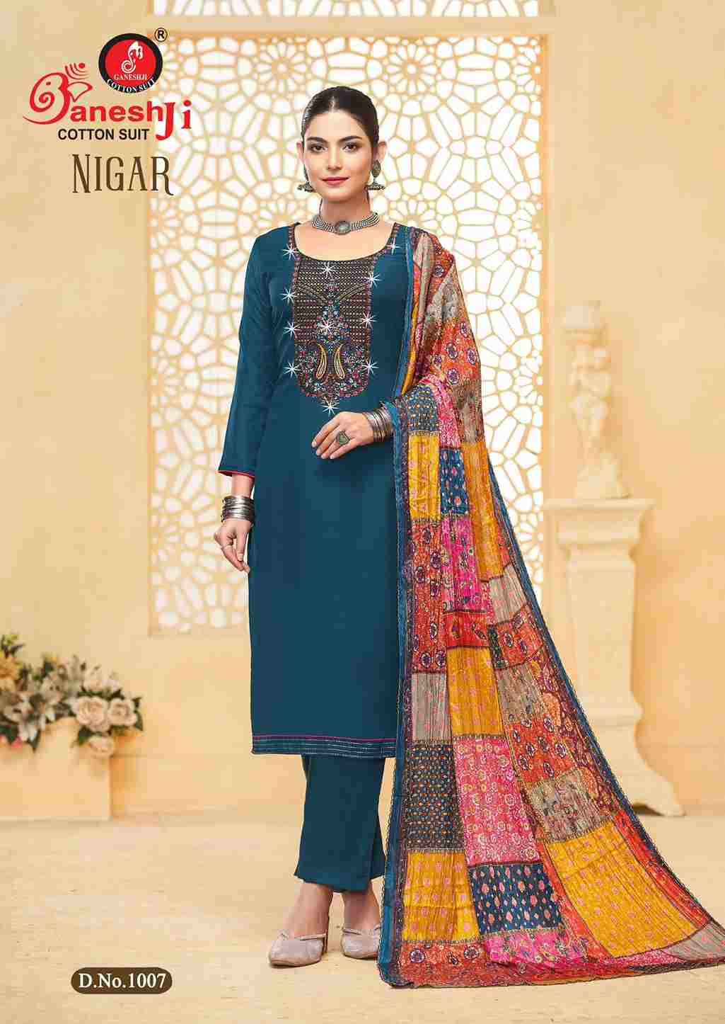 Nigar By Ganeshji 1001 To 1008 Series Beautiful Festive Suits Stylish Fancy Colorful Party Wear & Occasional Wear Pure Rayon Slub Dresses At Wholesale Price