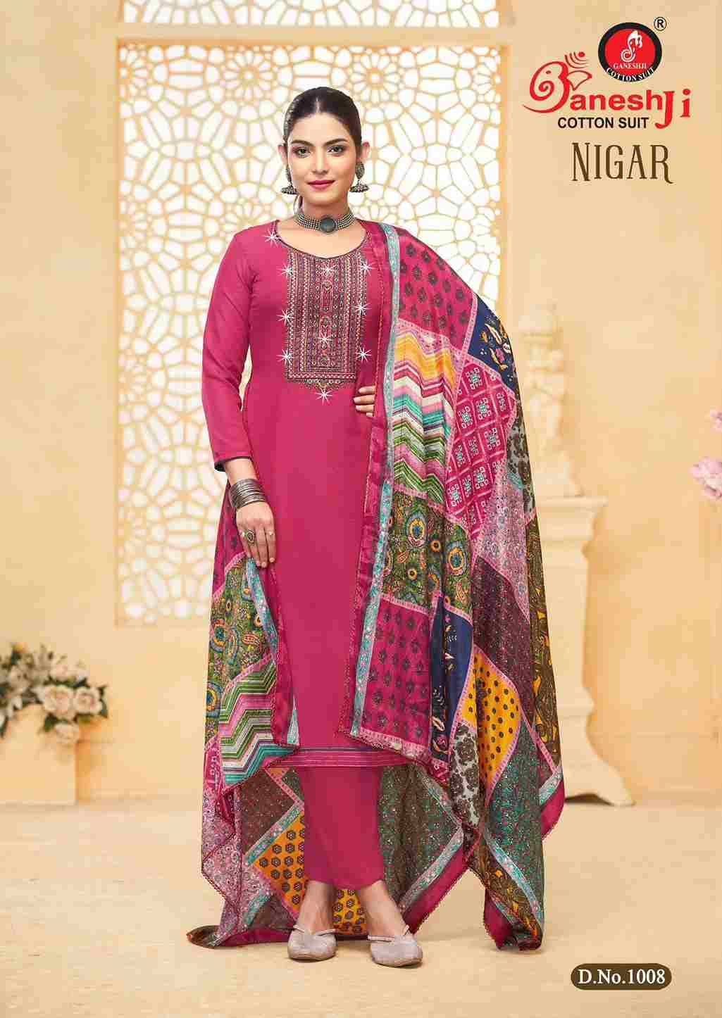 Nigar By Ganeshji 1001 To 1008 Series Beautiful Festive Suits Stylish Fancy Colorful Party Wear & Occasional Wear Pure Rayon Slub Dresses At Wholesale Price