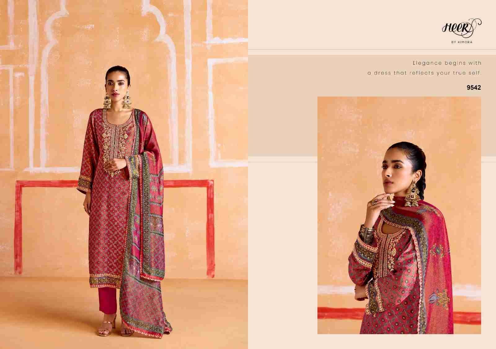 Nayaab By Kimora Fashion 9541 To 9546 Series Beautiful Suits Colorful Stylish Fancy Casual Wear & Ethnic Wear Pure Muslin Print Dresses At Wholesale Price