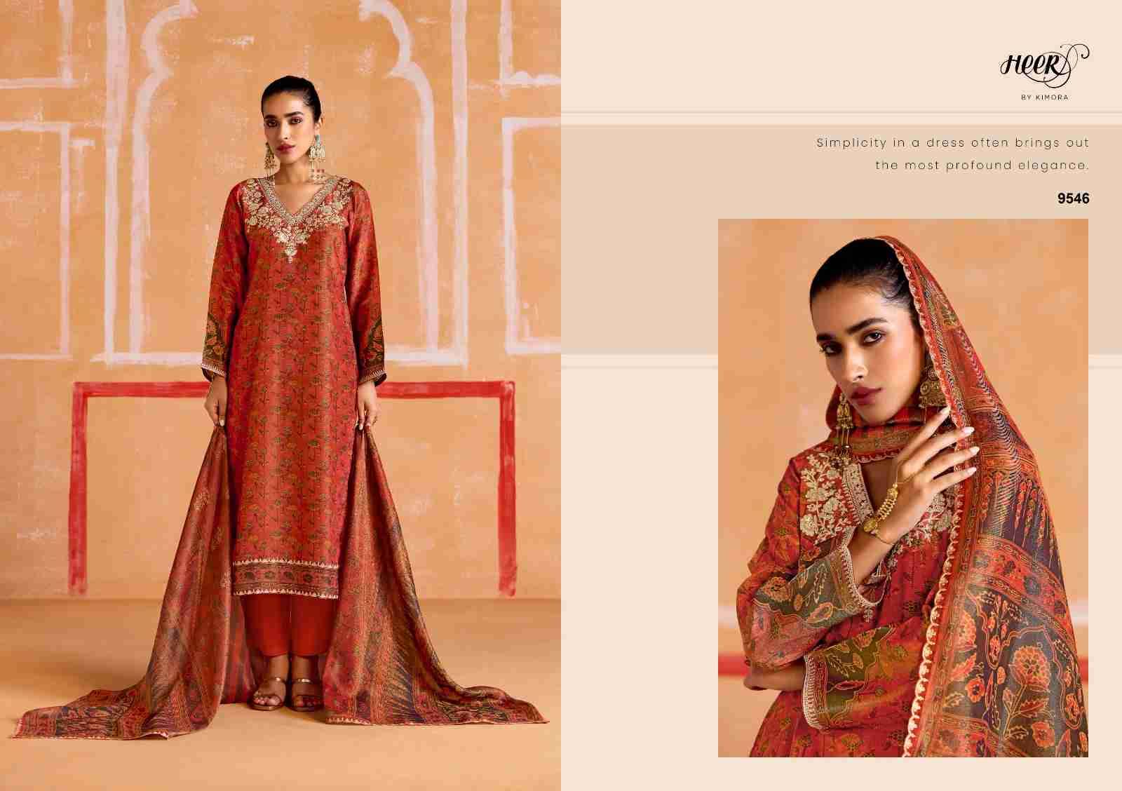 Nayaab By Kimora Fashion 9541 To 9546 Series Beautiful Suits Colorful Stylish Fancy Casual Wear & Ethnic Wear Pure Muslin Print Dresses At Wholesale Price