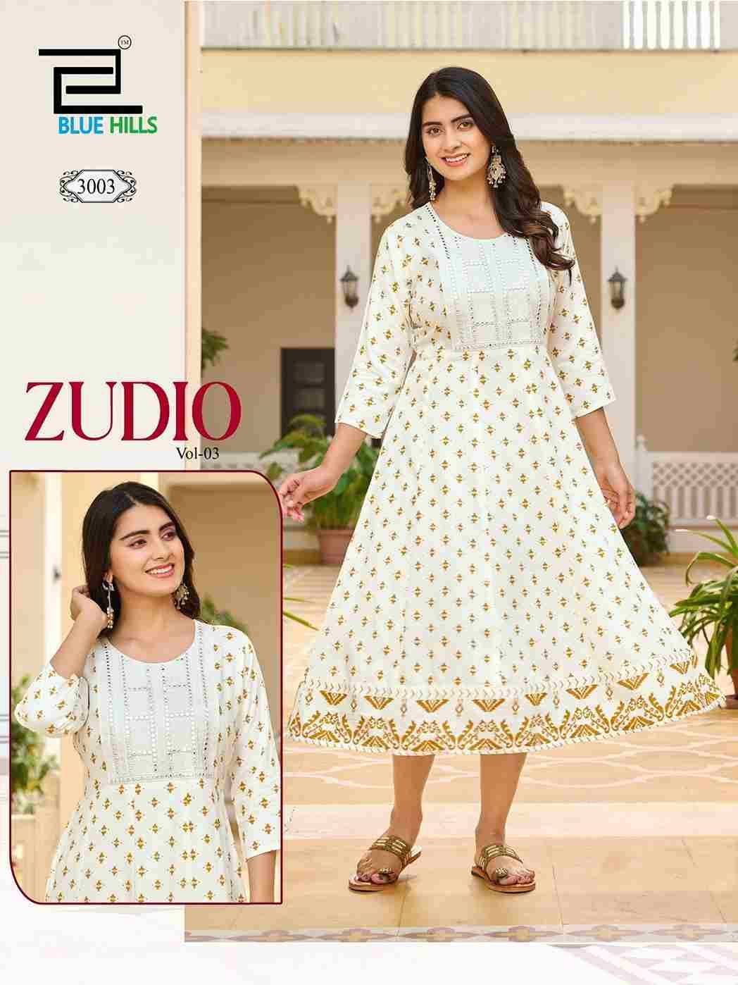 Zudio Vol-3 By Blue Hills 3001 To 3008 Series Designer Stylish Fancy Colorful Beautiful Party Wear & Ethnic Wear Collection Heavy Rayon Kurtis At Wholesale Price