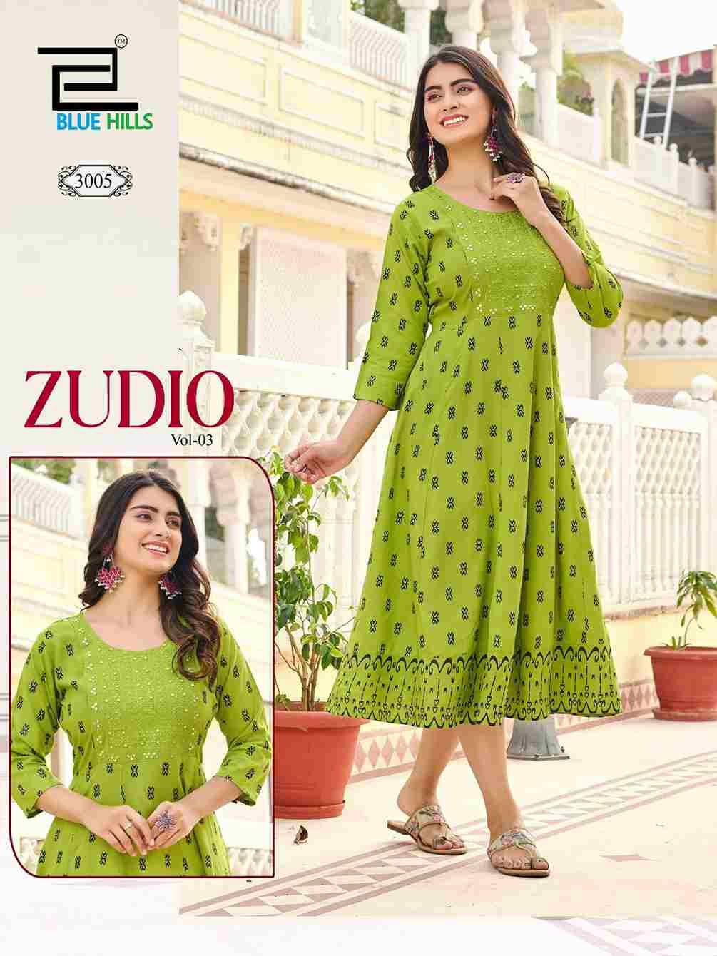 Zudio Vol-3 By Blue Hills 3001 To 3008 Series Designer Stylish Fancy Colorful Beautiful Party Wear & Ethnic Wear Collection Heavy Rayon Kurtis At Wholesale Price