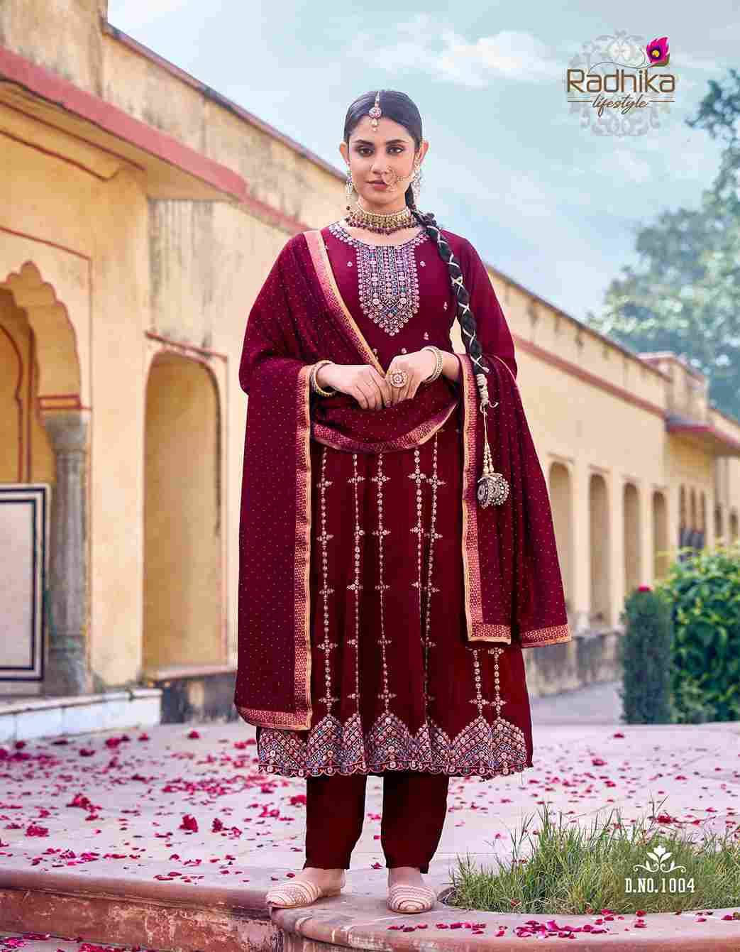 Chahat By Radhika Lifestyle 1001 To 1006 Series Beautiful Festive Suits Colorful Stylish Fancy Casual Wear & Ethnic Wear Vichitra Silk Dresses At Wholesale Price