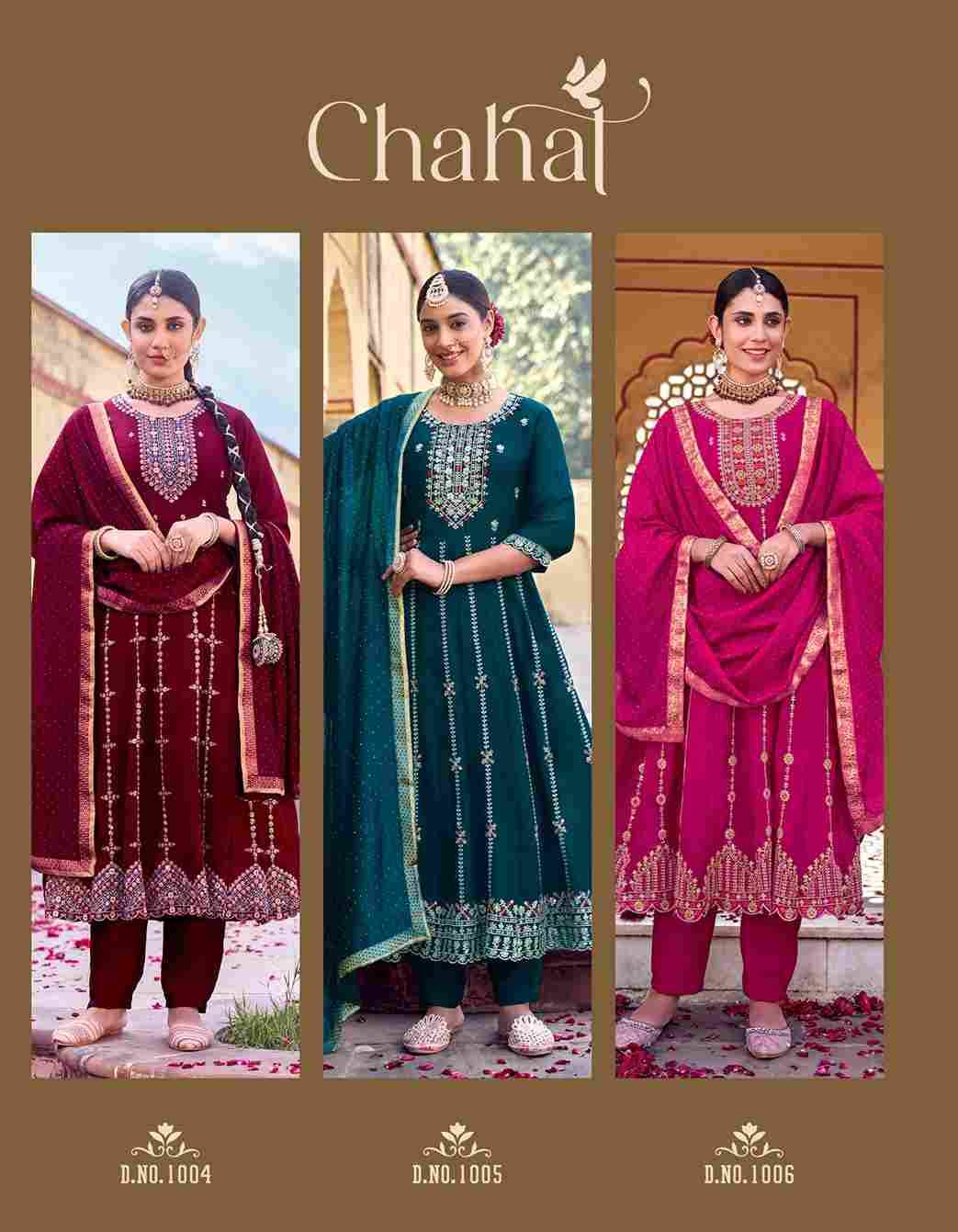 Chahat By Radhika Lifestyle 1001 To 1006 Series Beautiful Festive Suits Colorful Stylish Fancy Casual Wear & Ethnic Wear Vichitra Silk Dresses At Wholesale Price