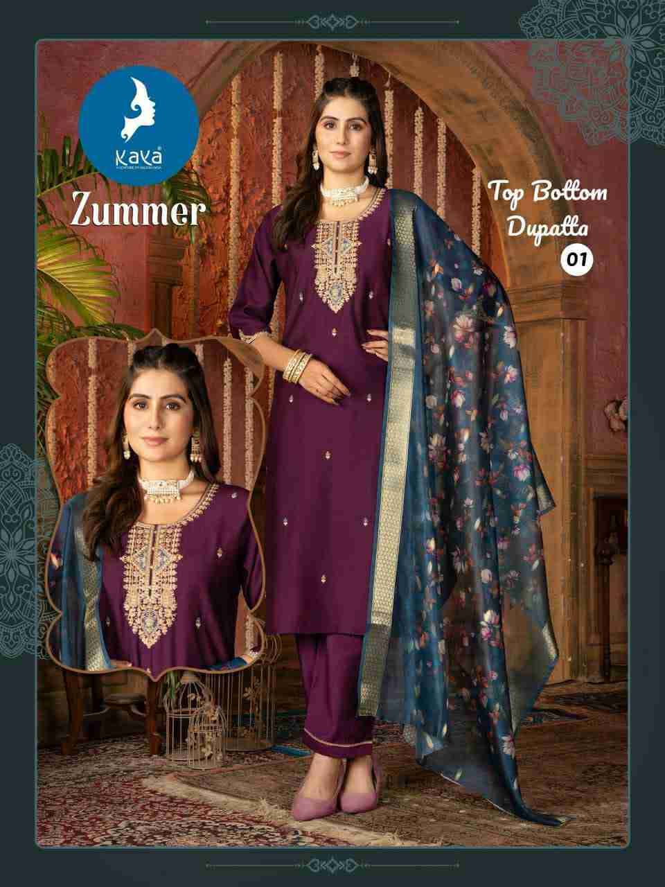 Zummer By Kaya 01 To 06 Series Beautiful Festive Suits Stylish Fancy Colorful Casual Wear & Ethnic Wear Silk Dresses At Wholesale Price