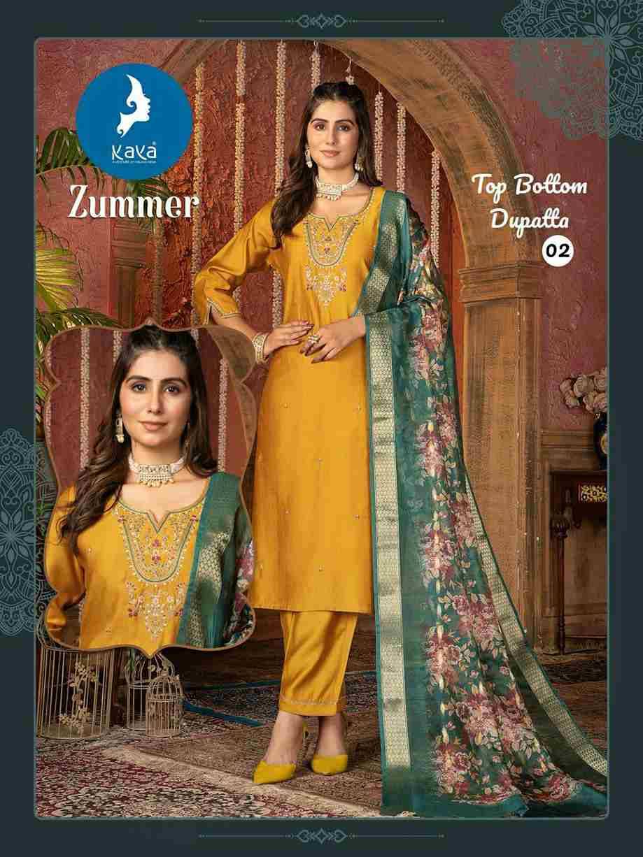 Zummer By Kaya 01 To 06 Series Beautiful Festive Suits Stylish Fancy Colorful Casual Wear & Ethnic Wear Silk Dresses At Wholesale Price