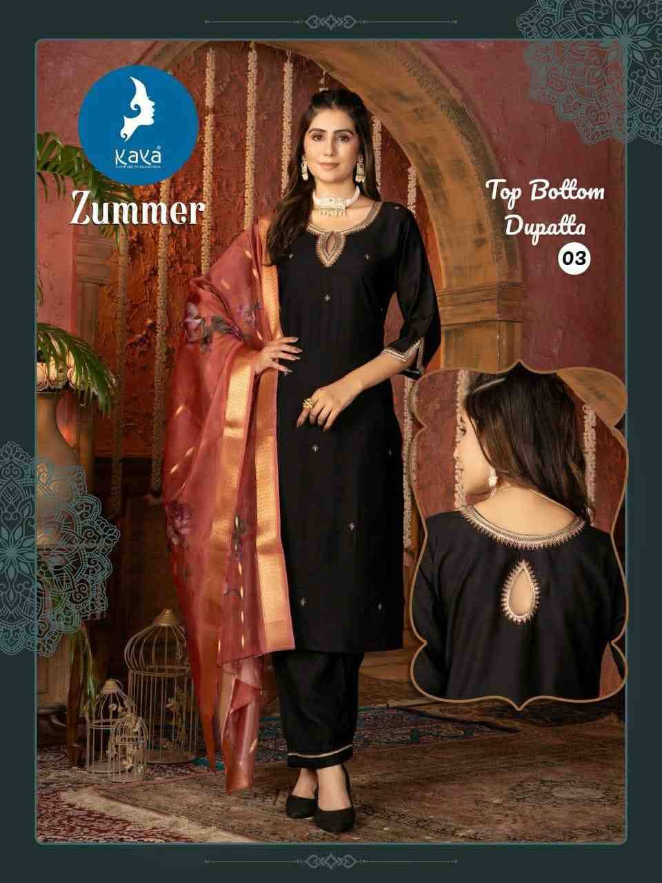 Zummer By Kaya 01 To 06 Series Beautiful Festive Suits Stylish Fancy Colorful Casual Wear & Ethnic Wear Silk Dresses At Wholesale Price