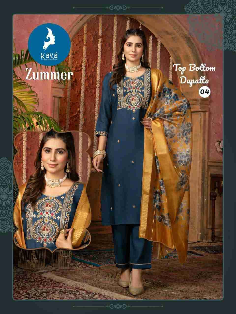 Zummer By Kaya 01 To 06 Series Beautiful Festive Suits Stylish Fancy Colorful Casual Wear & Ethnic Wear Silk Dresses At Wholesale Price