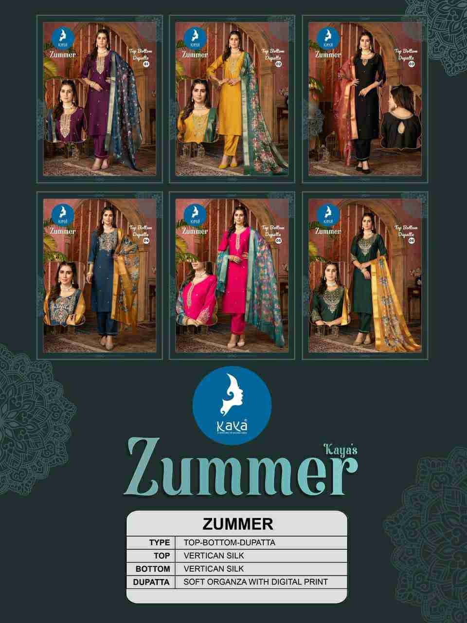 Zummer By Kaya 01 To 06 Series Beautiful Festive Suits Stylish Fancy Colorful Casual Wear & Ethnic Wear Silk Dresses At Wholesale Price