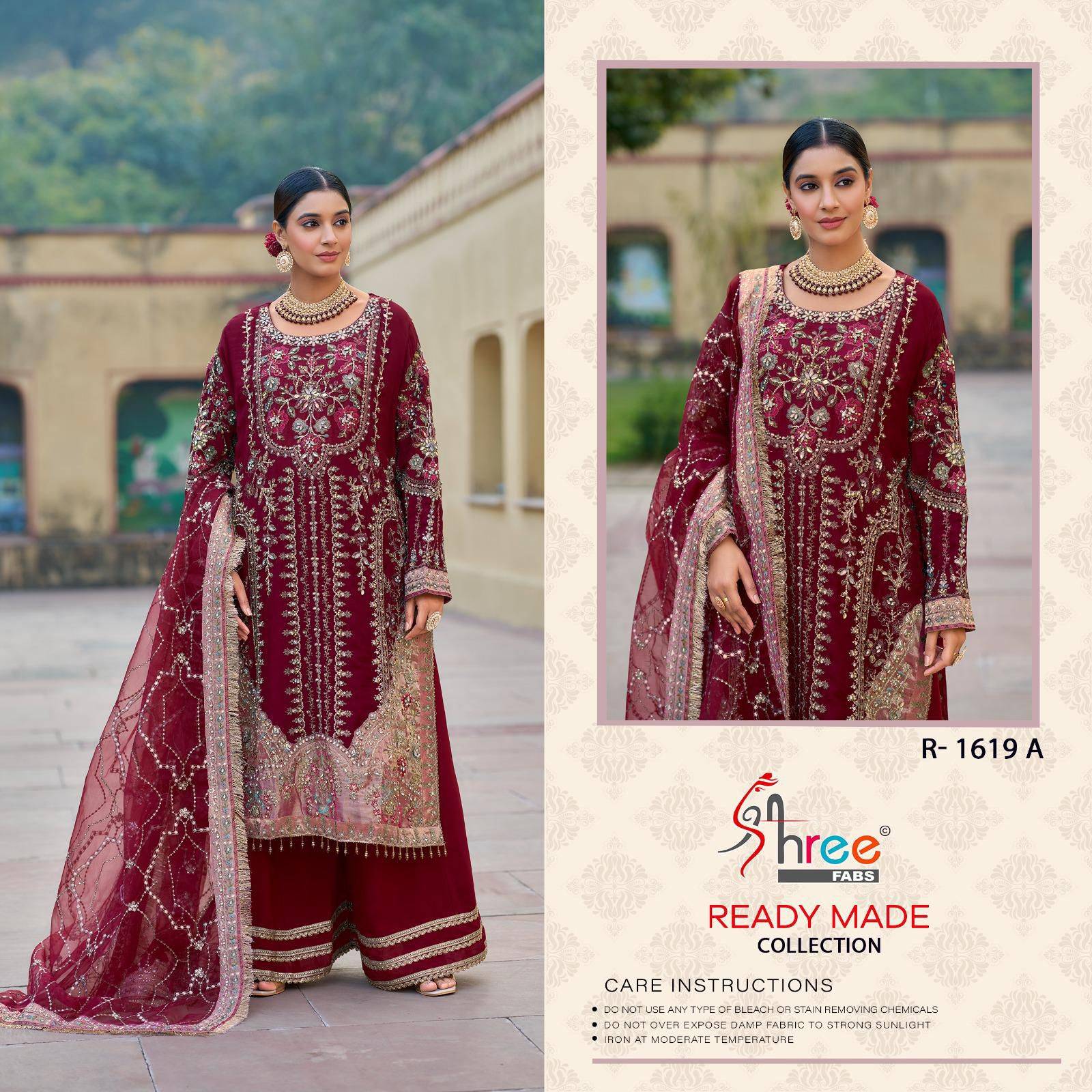 Shree Fabs Hit Design R-1619 Colours By Shree Fabs R-1619-A To R-1619-D Series Designer Pakistani Suits Collection Beautiful Stylish Fancy Colorful Party Wear & Occasional Wear Organza Dresses At Wholesale Price