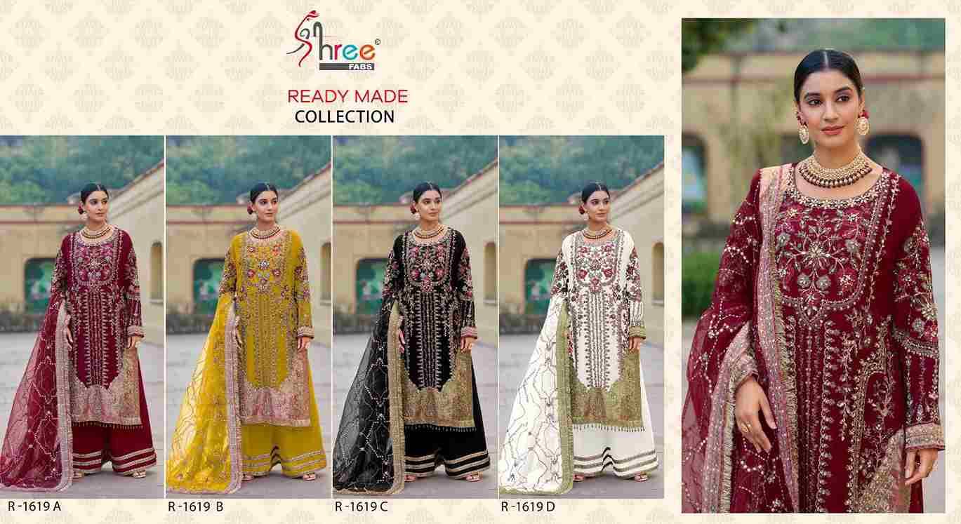 Shree Fabs Hit Design R-1619 Colours By Shree Fabs R-1619-A To R-1619-D Series Designer Pakistani Suits Collection Beautiful Stylish Fancy Colorful Party Wear & Occasional Wear Organza Dresses At Wholesale Price