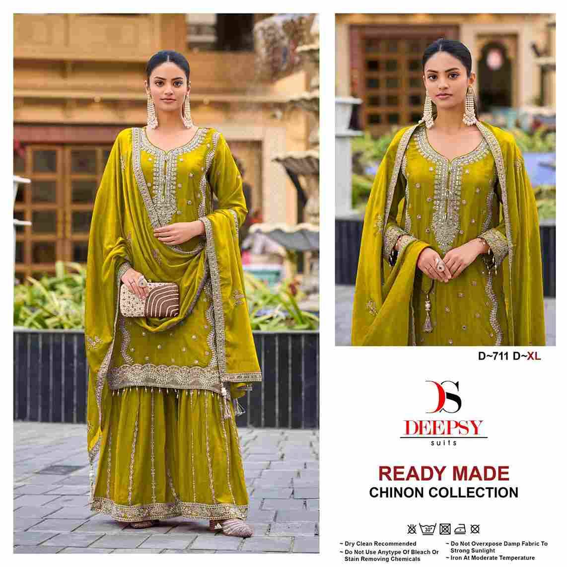 Deepsy Hit Design 711 Colours By Deepsy Suits 711-A To 711-D Series Beautiful Pakistani Suits Colorful Stylish Fancy Casual Wear & Ethnic Wear Pure Chinnon Embroidered Dresses At Wholesale Price