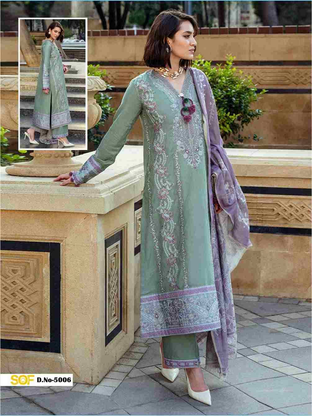 Saira Rizwan Vol-5 By Shree Om Fab 5001 To 5006 Series Designer Pakistani Suits Beautiful Fancy Stylish Colorful Party Wear & Occasional Wear Pure Lawn With Embroidery Dresses At Wholesale Price