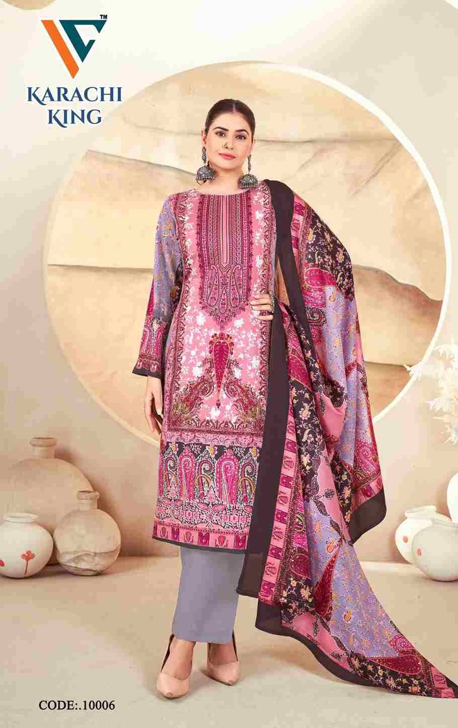 Karachi King Vol-10 By Vandana Creation 10001 To 10008 Series Beautiful Festive Suits Stylish Fancy Colorful Casual Wear & Ethnic Wear Cotton Print Dresses At Wholesale Price