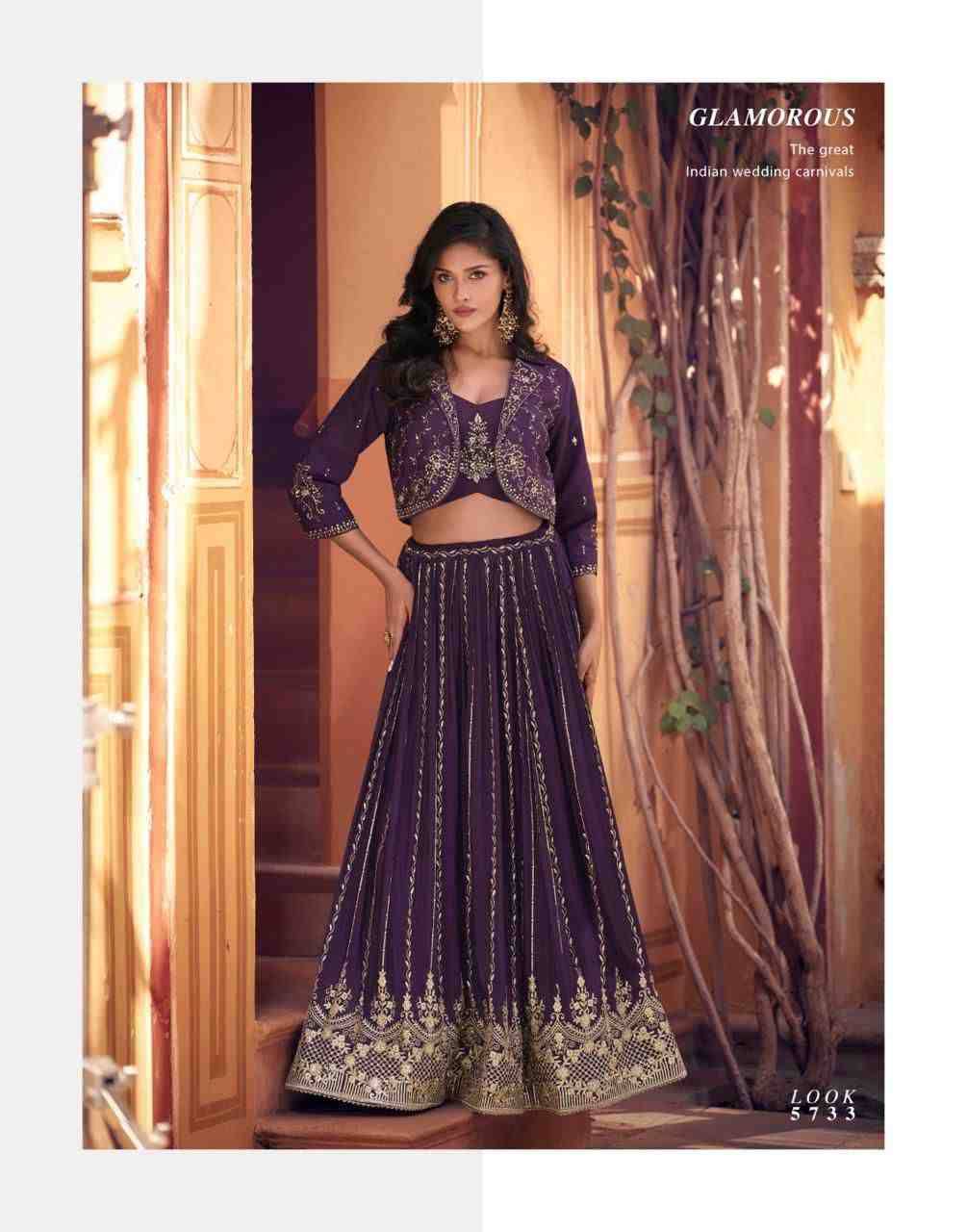 Indira By Sayuri 5732 To 5734 Series Indian Traditional Wear Bridal Collection Beautiful Stylish Fancy Colorful Party Wear & Occasional Wear Chinnon Silk Lehengas At Wholesale Price