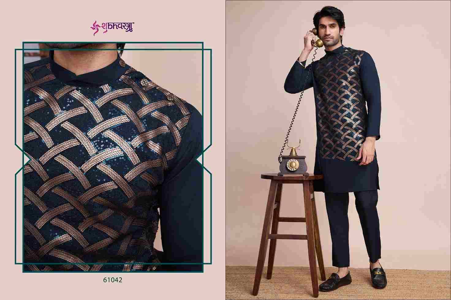 Menswear Vibes By Shubhvastra 61041 To 61044 Series Beautiful Colorful Stylish Fancy Casual Wear & Ethnic Wear & Ready To Wear Silk Kurtas At Wholesale Price