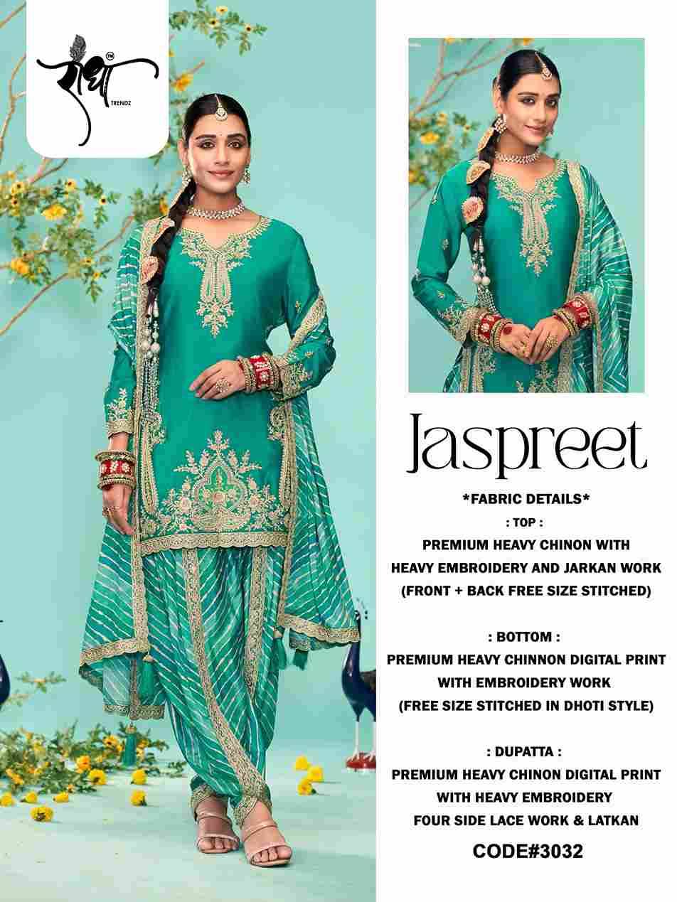 Jaspreet By Radha Trendz 3031 To 3034 Series Festive Suits Beautiful Fancy Colorful Stylish Party Wear & Occasional Wear Chinnon Dresses At Wholesale Price