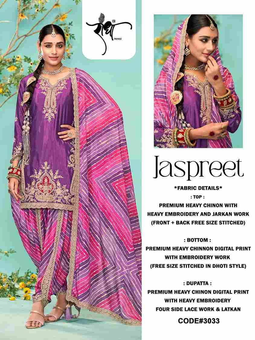 Jaspreet By Radha Trendz 3031 To 3034 Series Festive Suits Beautiful Fancy Colorful Stylish Party Wear & Occasional Wear Chinnon Dresses At Wholesale Price