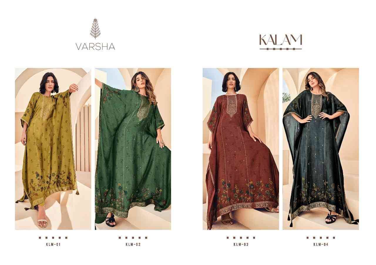 Kalam By Varshaa 01 To 04 Series Designer Stylish Fancy Colorful Beautiful Party Wear & Ethnic Wear Collection Pure Viscose Kaftan With Bottom At Wholesale Price