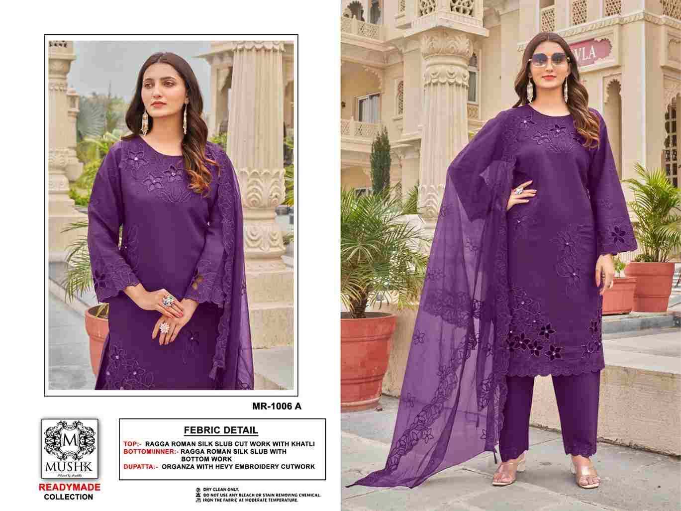 Mushq Hit Design R-1006 Colours By Mushq R-1006-A To R-1006-D Series Beautiful Winter Collection Pakistani Suits Stylish Fancy Colorful Casual Wear & Ethnic Wear Pure Roman Silk Embroidery Dresses At Wholesale Price