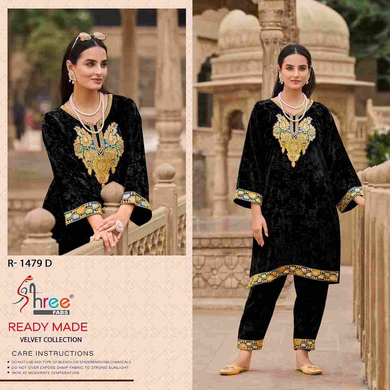 Shree Fabs Hit Design R-1479 Colours By Shree Fabs R-1479-A To R-1479-D Series Wholesale Designer Pakistani Suits Collection Beautiful Stylish Fancy Colorful Party Wear & Occasional Wear Velvet Kurtis With Bottom At Wholesale Price