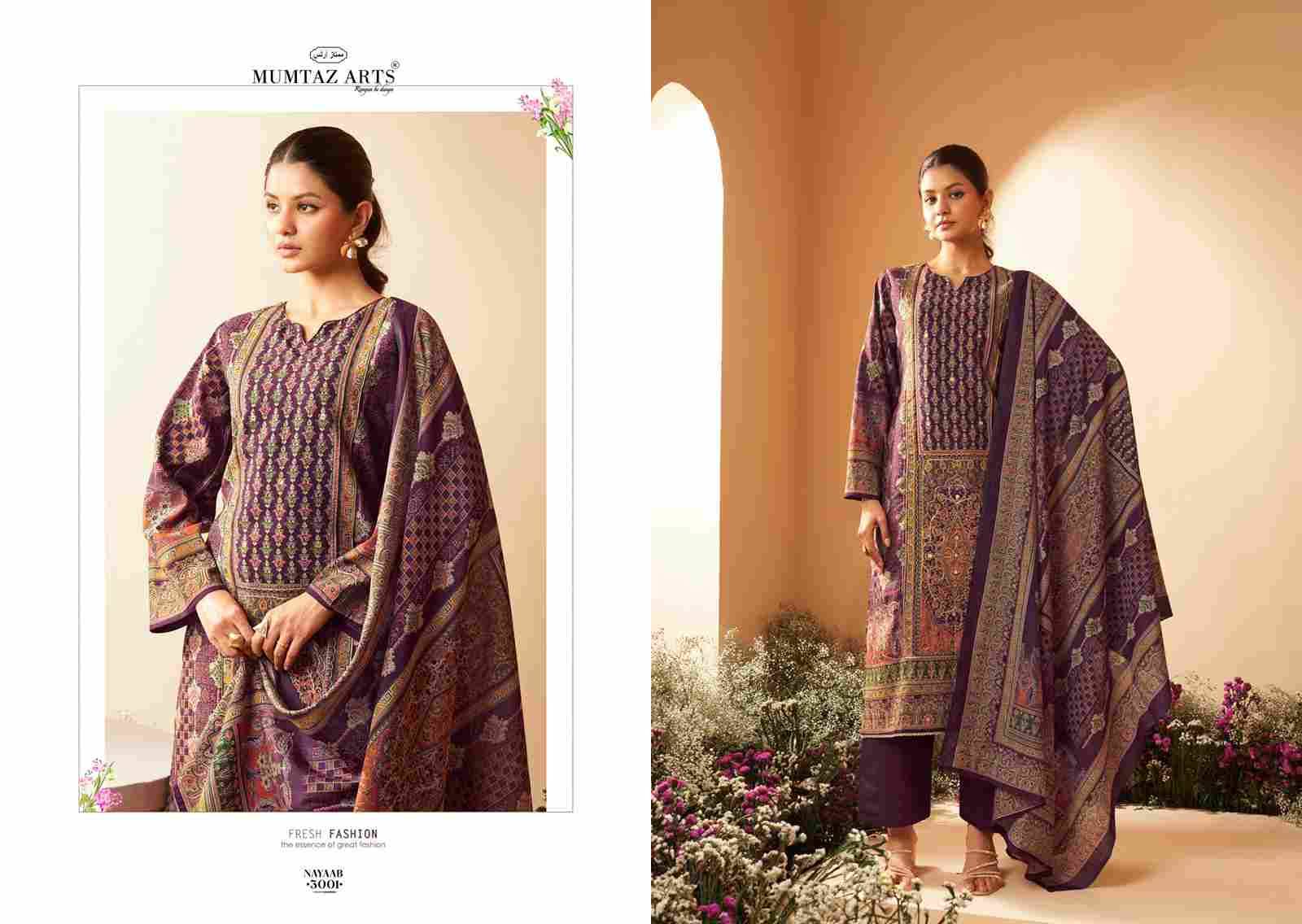 Nayaab Vol-3 By Mumtaz Arts 3001 To 3006 Series Beautiful Festive Suits Colorful Stylish Fancy Casual Wear & Ethnic Wear Viscose Muslin Print Dresses At Wholesale Price