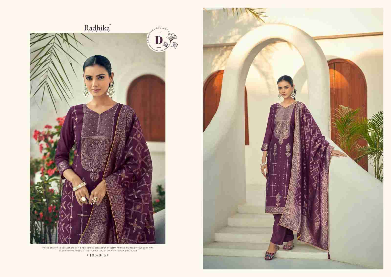 Banarasi Adha Vol-2 By Azara 105-001 To 105-006 Series Beautiful Festive Suits Stylish Fancy Colorful Casual Wear & Ethnic Wear Cotton Jacquard Dresses At Wholesale Price