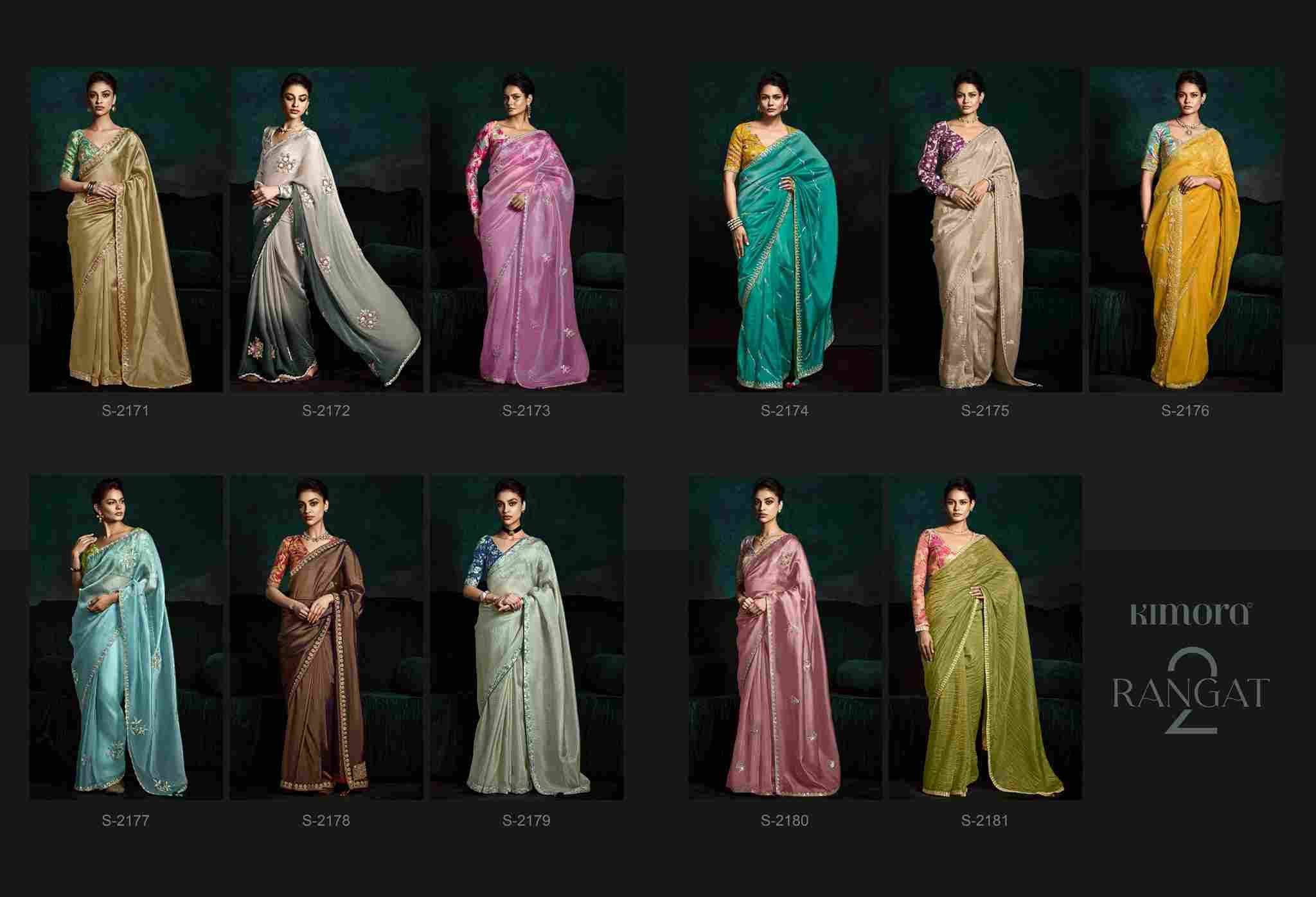Rangat Vol-2 By Kimora Fashion 2171 To 2181 Series Indian Traditional Wear Collection Beautiful Stylish Fancy Colorful Party Wear & Occasional Wear Organza Sarees At Wholesale Price
