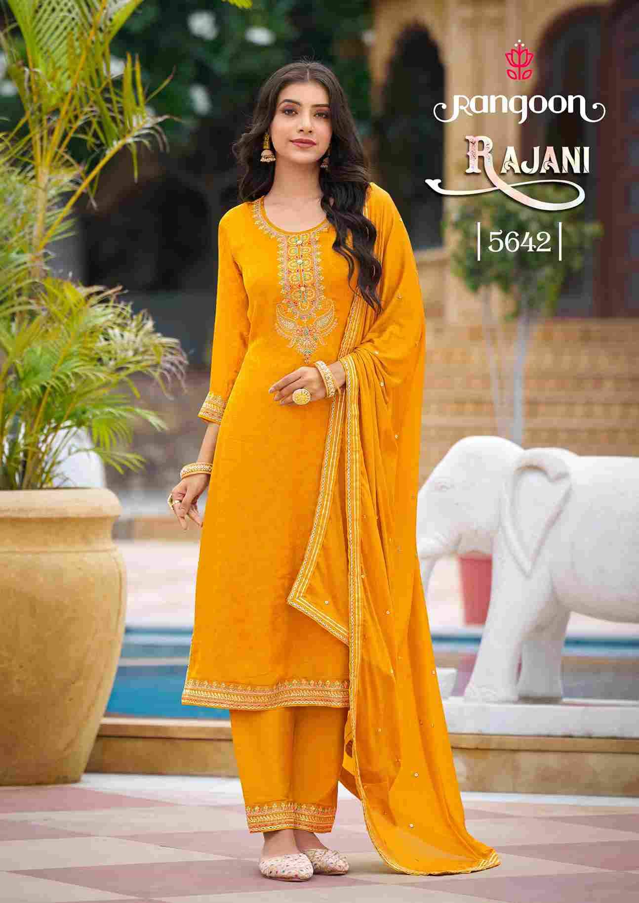 Rajani By Rangoon 5641 To 5644 Series Beautiful Stylish Festive Suits Fancy Colorful Casual Wear & Ethnic Wear & Ready To Wear Pure Chinnon With Work Dresses At Wholesale Price