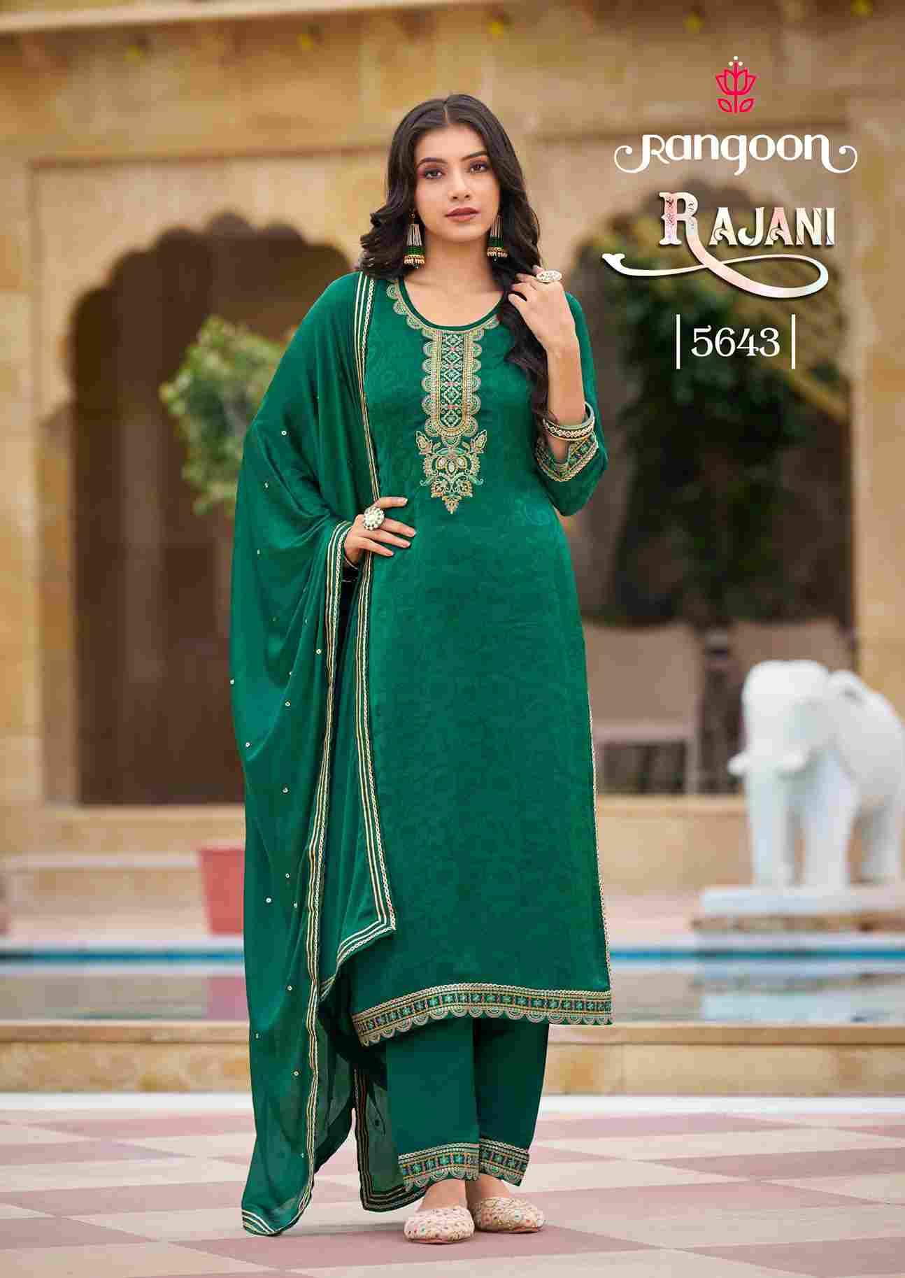 Rajani By Rangoon 5641 To 5644 Series Beautiful Stylish Festive Suits Fancy Colorful Casual Wear & Ethnic Wear & Ready To Wear Pure Chinnon With Work Dresses At Wholesale Price