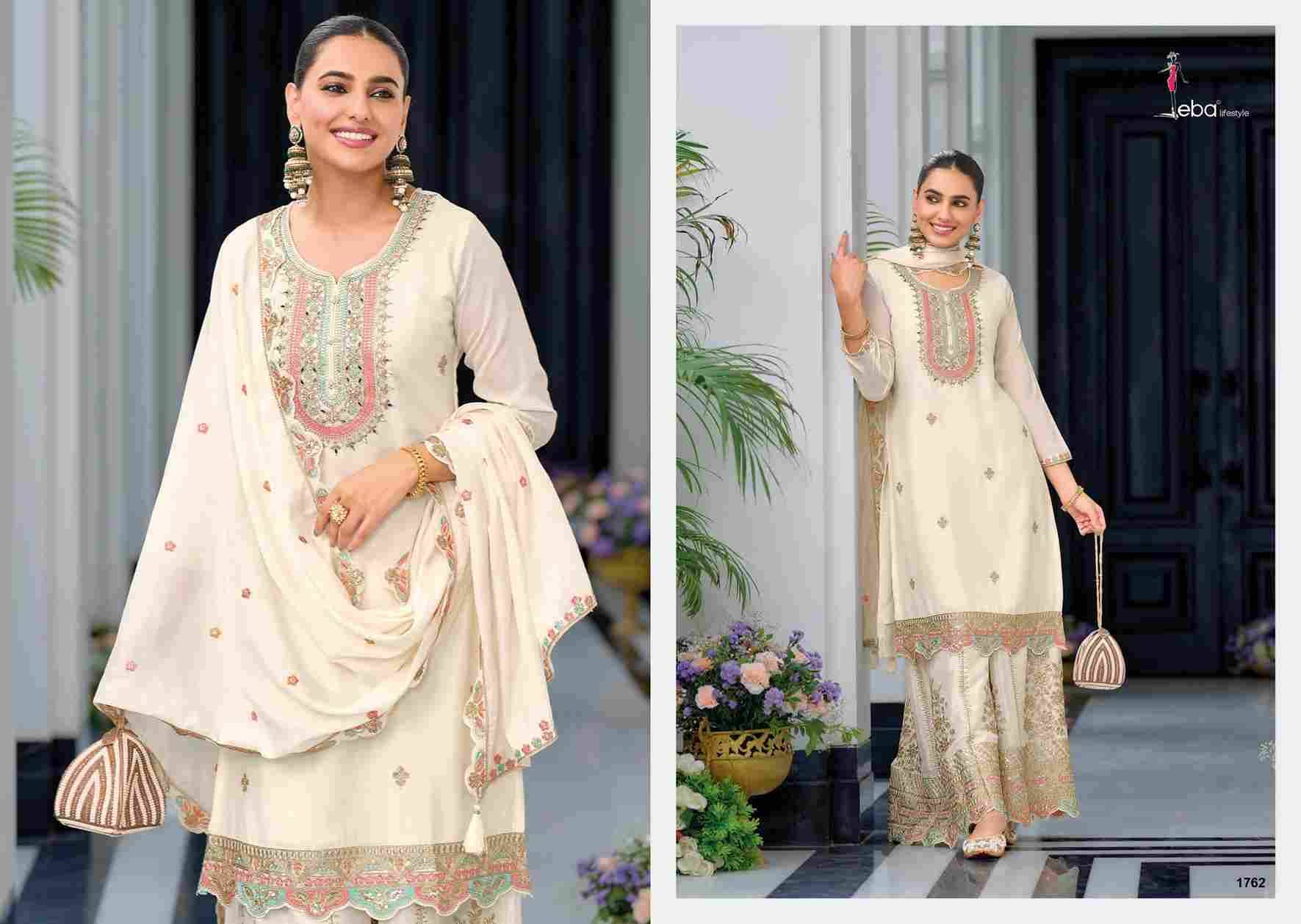 Safroon Vol-4 By Eba Lifestyle 1761 To 1762 Series Beautiful Festive Suits Colorful Stylish Fancy Casual Wear & Ethnic Wear Chinnon Embroidery Dresses At Wholesale Price